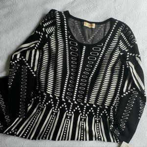 Tribal Print Fit&Flare Sweater Dress